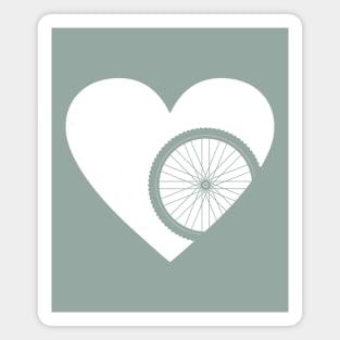 Heart with Mountain Bike Wheel for Cycling Lovers Magnet